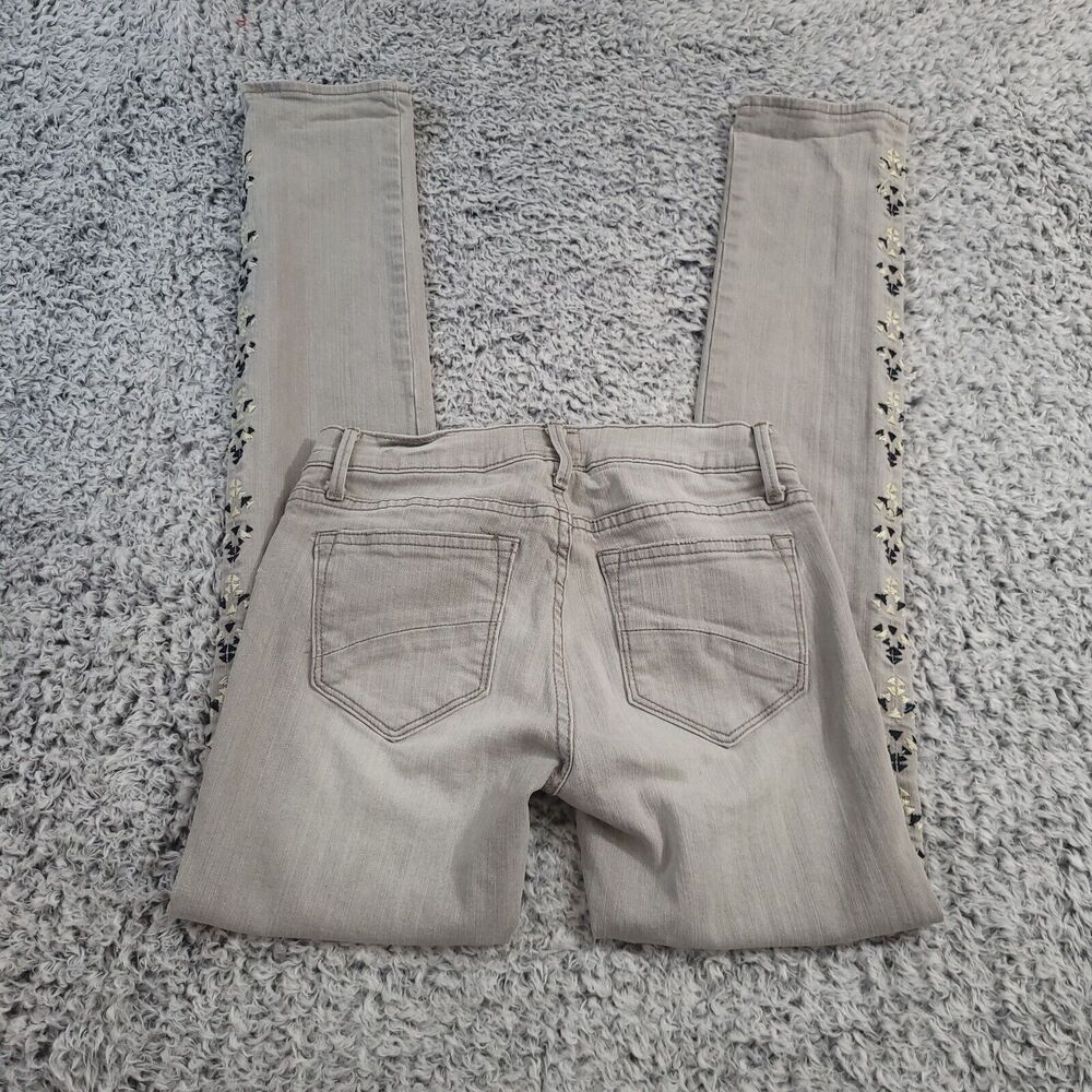 Driftwood Jeans Women 24 Gray Audrey Embroidered Aztec Southwest Stretch Skinny